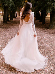 Wholesale A-Line/Princess Scoop Floor-Length Wedding Dress