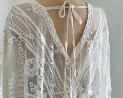 Boho Ivory Lace Wedding Dress With Fringe Maternity Wedding Dress Bell Sleeve Wedding Dress Boho Wedding Dress Photoshoot Dress Bride Dress