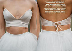 Boho A-line Wedding Dress V Back Lace Bridal Gown Separates Wedding Dress TN247