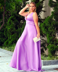 Plus Size Mauve Halter Satin Bridesmaid Dresses