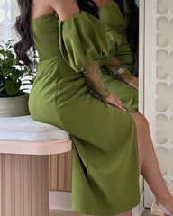 Moss Midi Split Long Sleeve Dress