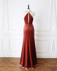 Mermaid Velvet Bridesmaid Dresses Draped Neck