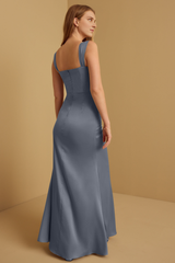Weitese Formal Wear Dresses Sleeveless Wide Straps Floor Length Bridesmaid Dress Stores With Prom Dresses With Slit