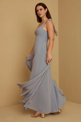 Weitese Formal Wear Dresses Sleeveless Lace Up Floor Length Bridesmaid Dress stores with prom dresses