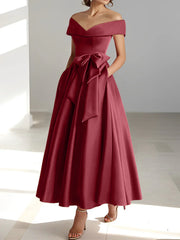A-line/Princess Off Shoulder Pocket Mother of the bride dresses