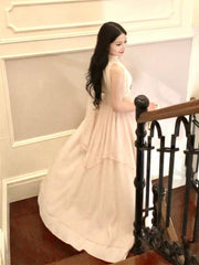 Gorgeous A Line High Neckline Chiffon Long Prom Dresses Evening Dress HZ1024