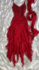 Sexy Sheath Spaghetti Straps Sleeveless Burgundy Prom Dresses Evening Gowns HZ1024