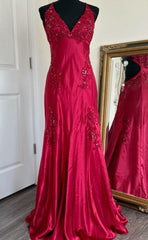 Sexy Sheath Spaghetti Straps Sleeveless Hot Pink Long Prom Dresses Evening Gowns HZ1024