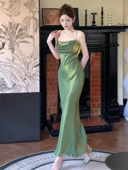 Gorgeous Mermaid Spaghetti Straps Green Prom Dresses Evening Dress HZ1024