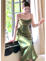 Gorgeous Mermaid Spaghetti Straps Green Prom Dresses Evening Dress HZ1024