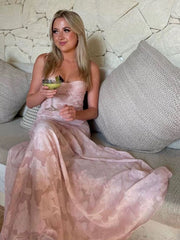 Pretty Mermaid Spaghetti Straps Light Pink Lace Prom Dresses Long Evening Dress HZ1024
