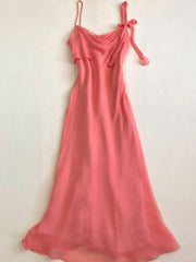 Pretty A line Spaghetti Straps Chiffon Prom Dresses Evening Dress HZ1024