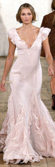 Pretty Mermaid V neckline Long Chiffon Prom Dresses Evening Dress HZ1024