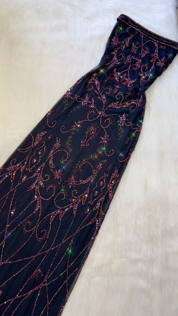 Gorgeous Sheath Strapless With Beads Long Tulle Prom Dresses Evening Dress HZ1024