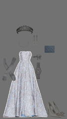 Elegant Ball Gown Strapless Light Sky Blue Lace Long Prom Dresses Evening Dress HZ1024