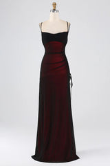 Sheath Spaghetti Straps Floor Length Evening Gown Party Prom Dress HZ1024