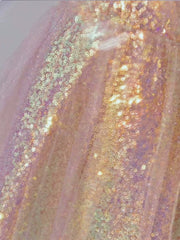 Elegant A Line Spaghetti Straps Pink Sequin Long Prom Dress Evening Dresses HZ1024