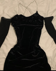 Classy Sheath Off The Shoulder Black Velvet Long Party Dress Prom Dresses Evening Dress HZ1024