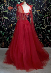 Gorgeous Red Long Evening Dress Prom Dresses Birthday Outfits HZ1024