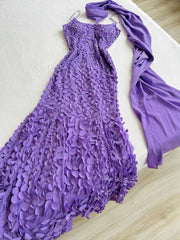 Pretty Mermaid Spaghetti Straps Lilac Long Prom Dress Evening Dresses HZ1024