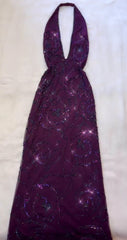 Pretty A Line Halter Sleeveless Grape Beads Long Prom Dress Evening Dresses HZ1024