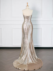 Pretty Mermaid Sweetheart Sequin Long Prom Dresses Party Evening Dress HZ1024
