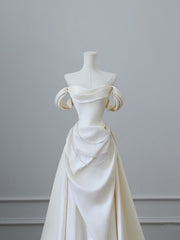 Unique Mermaid Strapless Long Wedding Dresses With Short Sleeves Brides Dress S3817