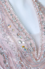 Gorgeous Mermaid Halter Light Pink Satin Beaded Long Prom Dress,Formal Evening Dress HZ1024