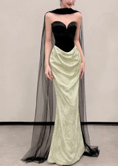 Unique Mermaid Sweetheart Satin Long Prom Dress, Evening Dress HZ1024