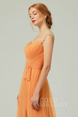 A-Line Floor Length Tulle Bridesmaid Dress CB0313PS