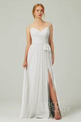 A-Line Floor Length Tulle Bridesmaid Dress CB0313