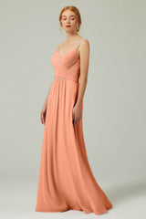 A-Line Floor Length Chiffon Bridesmaid Dress CB0316