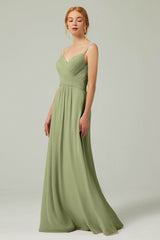 A-Line Floor Length Chiffon Bridesmaid Dress CB0316