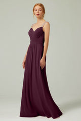 A-Line Floor Length Chiffon Bridesmaid Dress CB0316