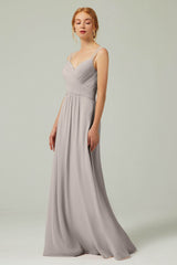 A-Line Floor Length Chiffon Bridesmaid Dress CB0316