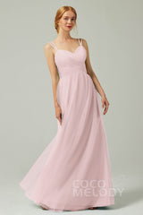 A-Line Floor Length Tulle Bridesmaid Dress CB0325