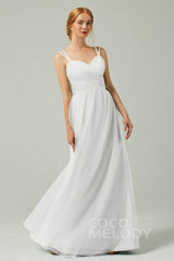 A-Line Floor Length Tulle Bridesmaid Dress CB0325