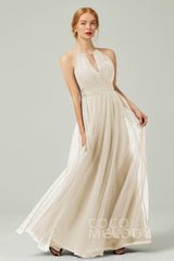 A-Line Floor Length Tulle Bridesmaid Dress CB0334PS