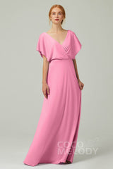 A-Line Floor Length Chiffon Bridesmaid Dress CB0351