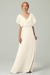 A-Line Floor Length Chiffon Bridesmaid Dress CB0351