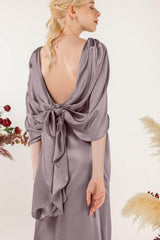 Sheath Sweep Luxe Satin Bridesmaid Dress Formal Dresses CB0513