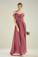 A-Line Floor Length Chiffon/Lace Bridesmaid Dress CB0628