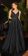 Cinderella Divine CD0181 Sleeveless Tulle Long A Line Prom Dress