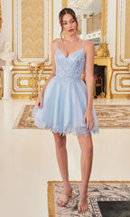 Short Homecoming Dress  CD0213 with Embroidery