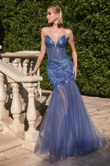 Cinderella Divine CD0214 Long Sequin Strapless Mermaid Dress