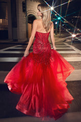 Cinderella Divine CD0214 Long Sequin Strapless Mermaid Dress