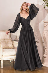 Cinderella Divine CD243C Off Shoulder Long  A Line Formal Prom Dress
