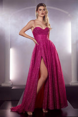 Cinderella Divine CD252C Spaghetti Strap Prom Dress