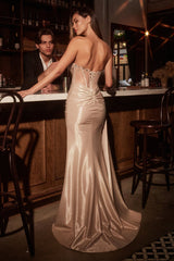 BLAINE GOWN - STRAPLESS STRETCH TAFFETA EMBELLISHED DRESS