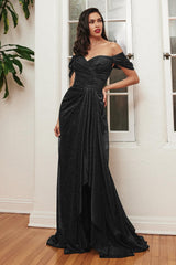Cinderella Divine CD878 Off Shoulder Long Formal Dress